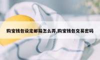 购宝钱包设定邮箱怎么弄,购宝钱包交易密码