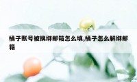 橘子账号被换绑邮箱怎么填,橘子怎么解绑邮箱