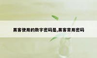 黑客使用的数字密码是,黑客常用密码