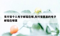 支付宝个人电子邮箱在哪,支付宝里面的电子邮箱在哪里