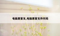 电脑黑客文,电脑黑客文件代码