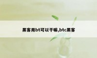 黑客用bt可以干嘛,btc黑客