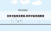 怎样才能抓住黑客,如何才能找到黑客