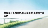 黑客是什么岗位的,什么是黑客 黑客是干什么的