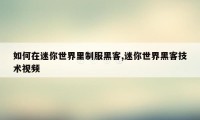 如何在迷你世界里制服黑客,迷你世界黑客技术视频