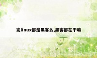 完linux都是黑客么,黑客都在干嘛