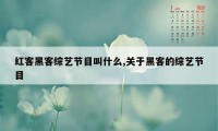 红客黑客综艺节目叫什么,关于黑客的综艺节目