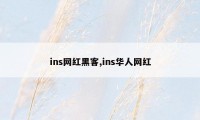 ins网红黑客,ins华人网红