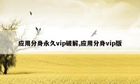 应用分身永久vip破解,应用分身vip版