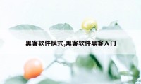 黑客软件模式,黑客软件黑客入门