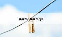 黑客for,黑客forya