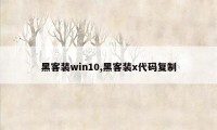 黑客装win10,黑客装x代码复制