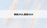 黑客2018,黑客2019