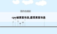 cpu被黑客攻击,遭受黑客攻击