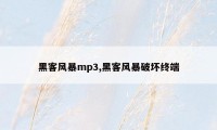 黑客风暴mp3,黑客风暴破坏终端