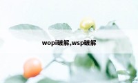 wopi破解,wsp破解