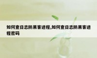 如何查日志防黑客进程,如何查日志防黑客进程密码