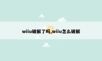 wiiu破解了吗,wiiu怎么破解