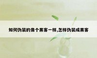 如何伪装的像个黑客一样,怎样伪装成黑客