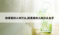 防黑客的人叫什么,防黑客的人叫什么名字