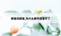 邮箱没回复,为什么邮件回复不了