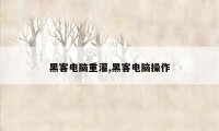 黑客电脑重灌,黑客电脑操作