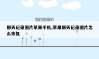 聊天记录图片苹果手机,苹果聊天记录图片怎么恢复