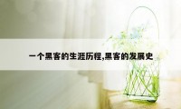 一个黑客的生涯历程,黑客的发展史