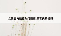 女黑客与编程入门视频,黑客代码视频