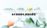 关于黑客骚句,黑客的黑话