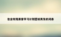 包含玫瑰黑客学习计划壁纸男生的词条