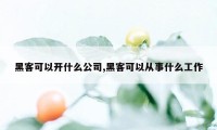 黑客可以开什么公司,黑客可以从事什么工作