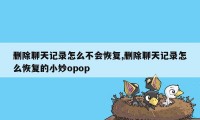 删除聊天记录怎么不会恢复,删除聊天记录怎么恢复的小妙opop