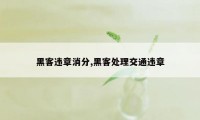 黑客违章消分,黑客处理交通违章