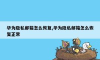 华为隐私邮箱怎么恢复,华为隐私邮箱怎么恢复正常