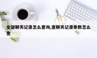 全部聊天记录怎么查询,查聊天记录条数怎么查