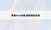 黑客mrx头像,黑客用的头像