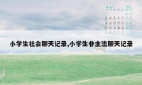 小学生社会聊天记录,小学生非主流聊天记录