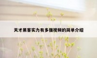 天才黑客实力有多强视频的简单介绍