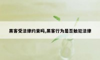 黑客受法律约束吗,黑客行为是否触犯法律