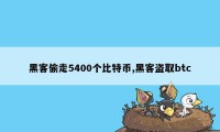 黑客偷走5400个比特币,黑客盗取btc