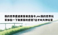 我的世界遭遇黑客袭击指令,mc我的世界玩家体验一下做黑客的感觉?这才叫大神玩家