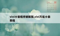 vivi小偷程序破解版,vivi万能小偷教程