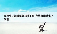 壳牌电子加油票邮箱收不到,壳牌加油站电子发票