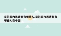 目前国内黑客都有哪些人,目前国内黑客都有哪些人在中国