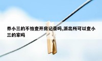 养小三的不怕查开房记录吗,派出所可以查小三的家吗